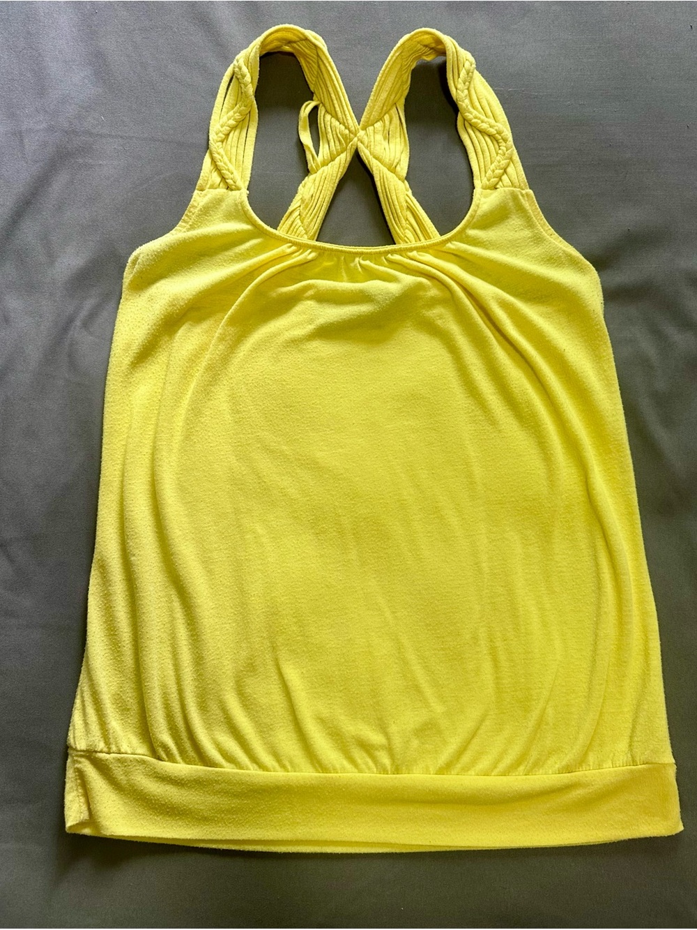 Sleeveless Yellow Braided-Back Tank Top - Women